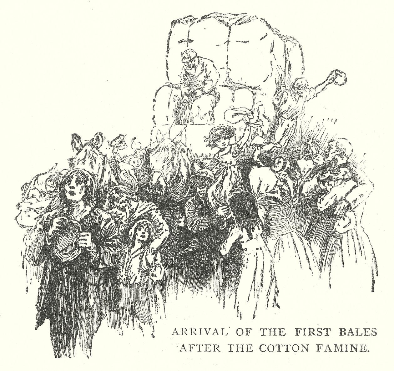 Arrival of the First Bales after the Cotton Famine by English School