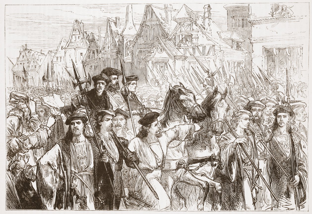 Arrival of the Wittemberg theologians at Leipsic by English School