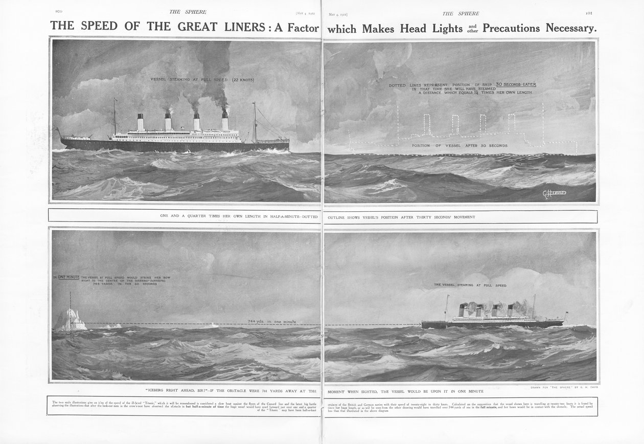 Article about the Speed of the Great Liners: A factor which makes head lights and other precautions necessary by English School