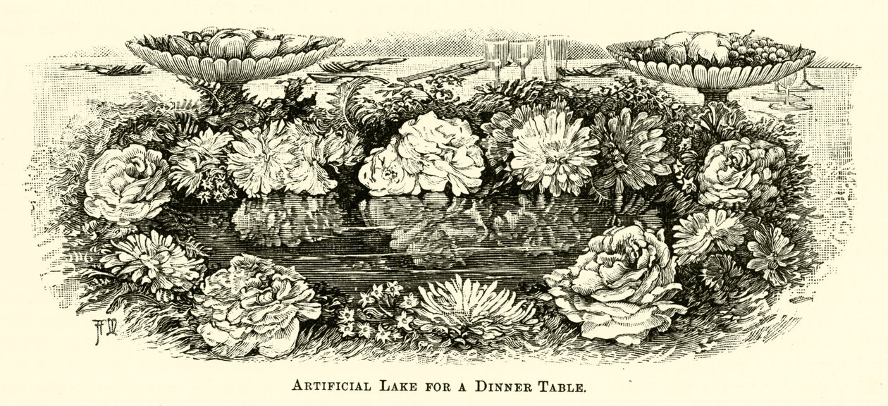 Artificial Lake for a Dinner Table by English School