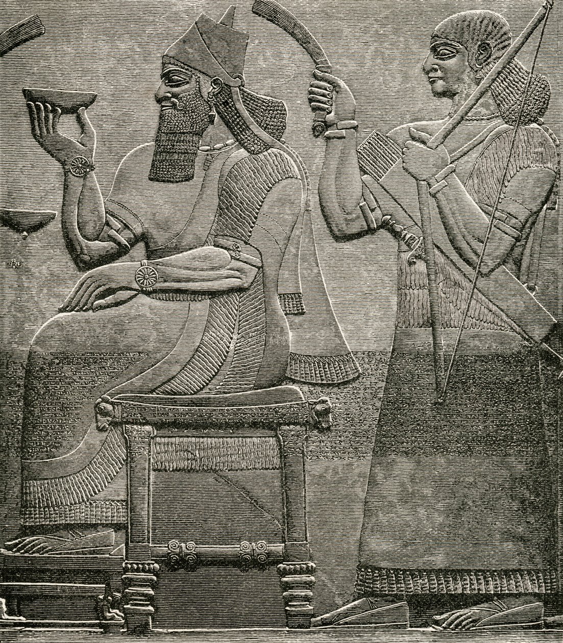 Ashur-nasir-pal II, from a bas relief in the British Museum, from The Worlds Inhabitants by G.T. Bettany, published 1888 by English School