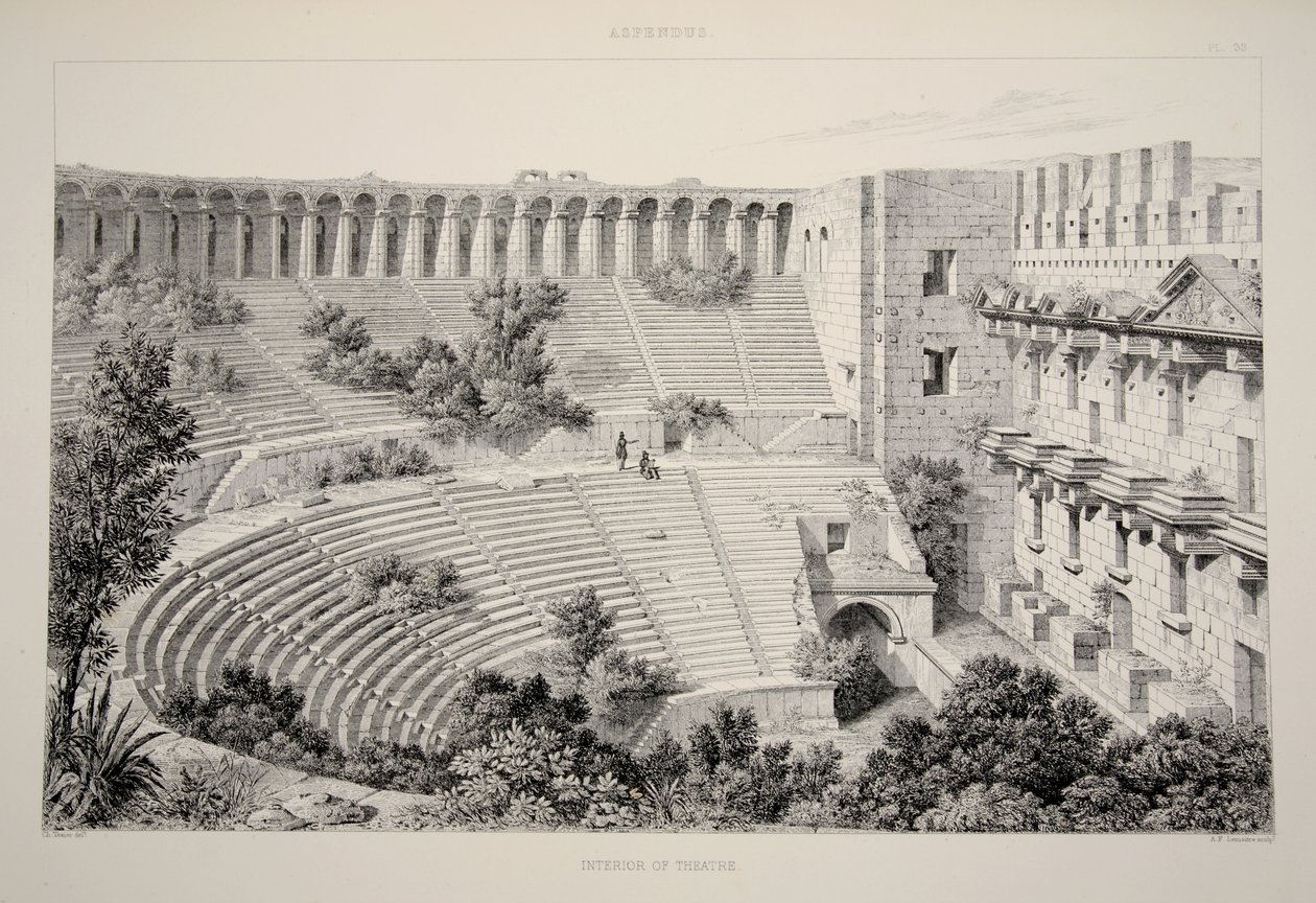 Aspendu - Interior of Theatre, from The Principal Ruins of Asia Minor, pub. 1863 by English School