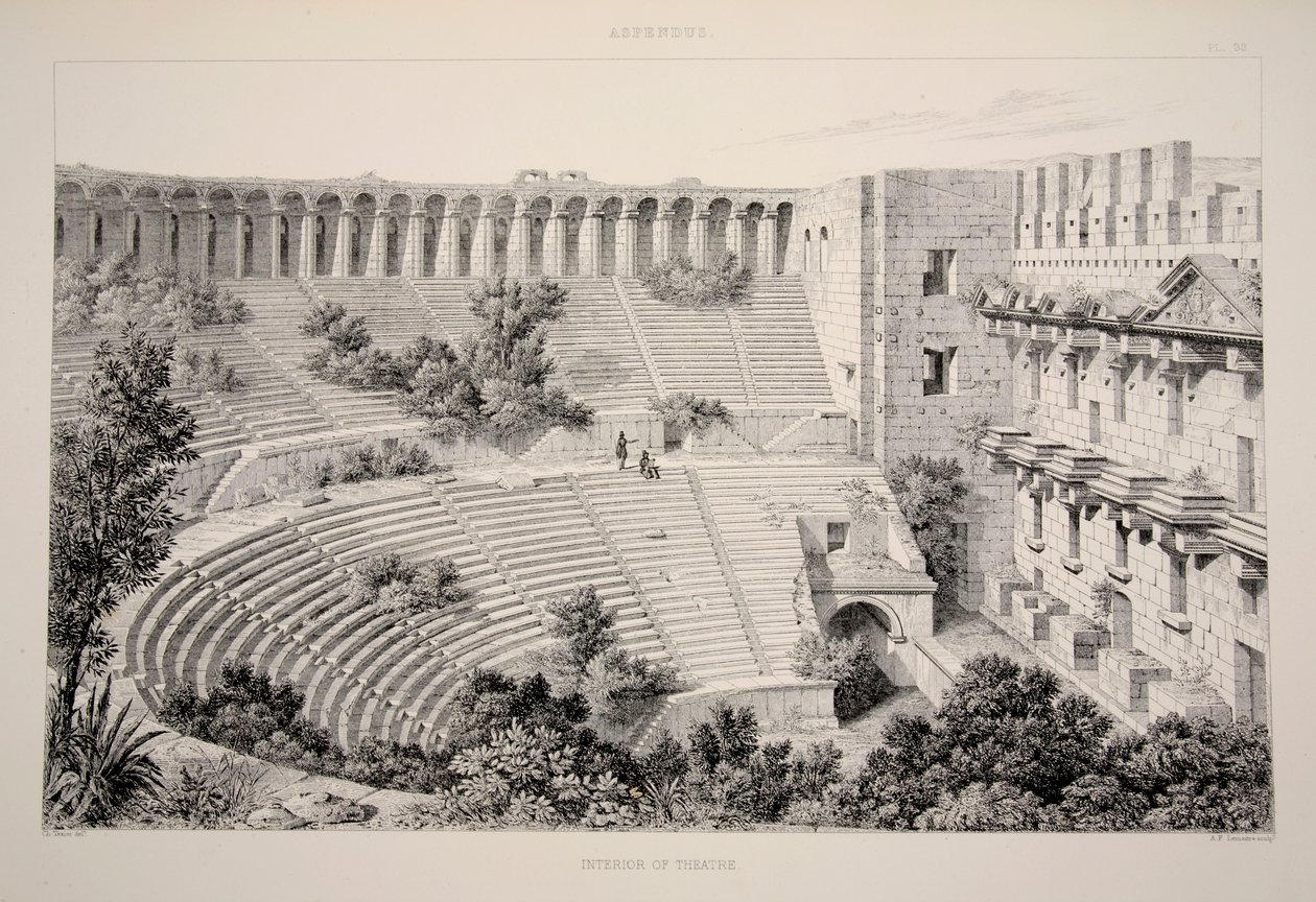 Aspendu - Interior of Theatre, pub. 1863 Lithograph by English School