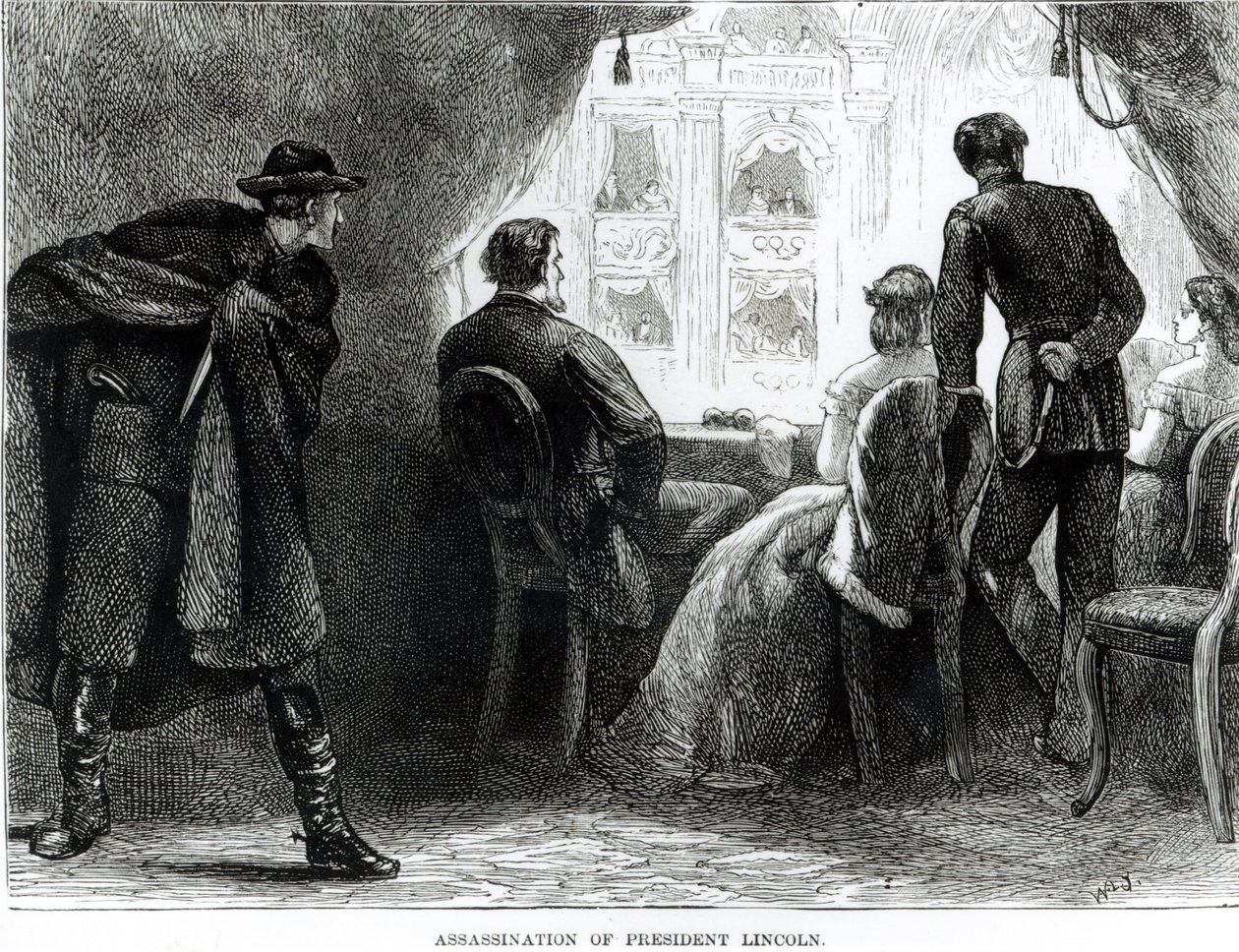 Assassination of President Lincoln, 14th April 1865 by English School