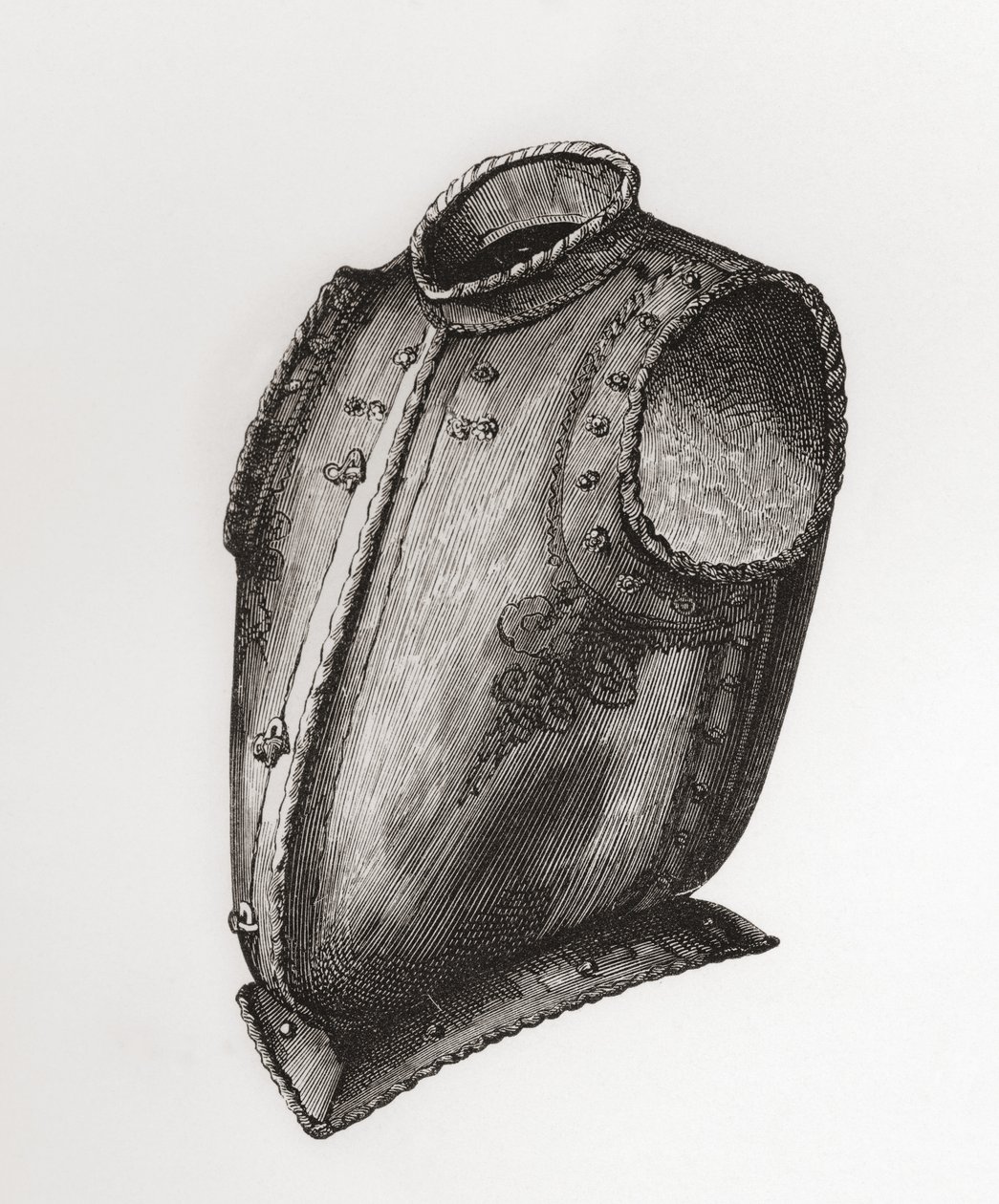 Back and breastplate, opening in front, known as the Waistcoat Breastplate, c.1580, from The British Army: Its Origins, Progress and Equipment by English School
