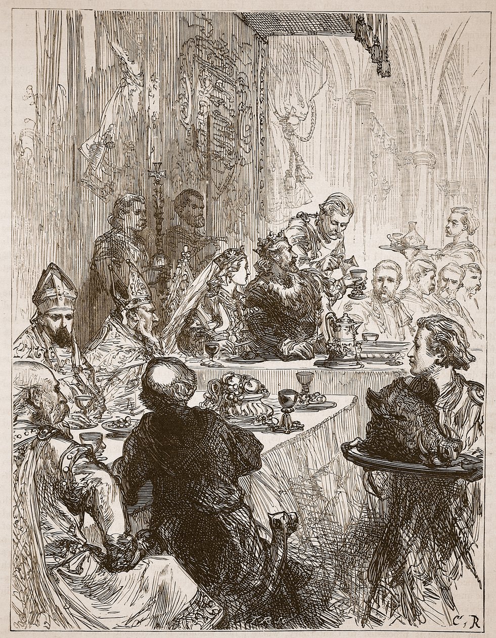 Banquet at the marriage of Henry and Eleanor of Provence (Illustration from Cassell