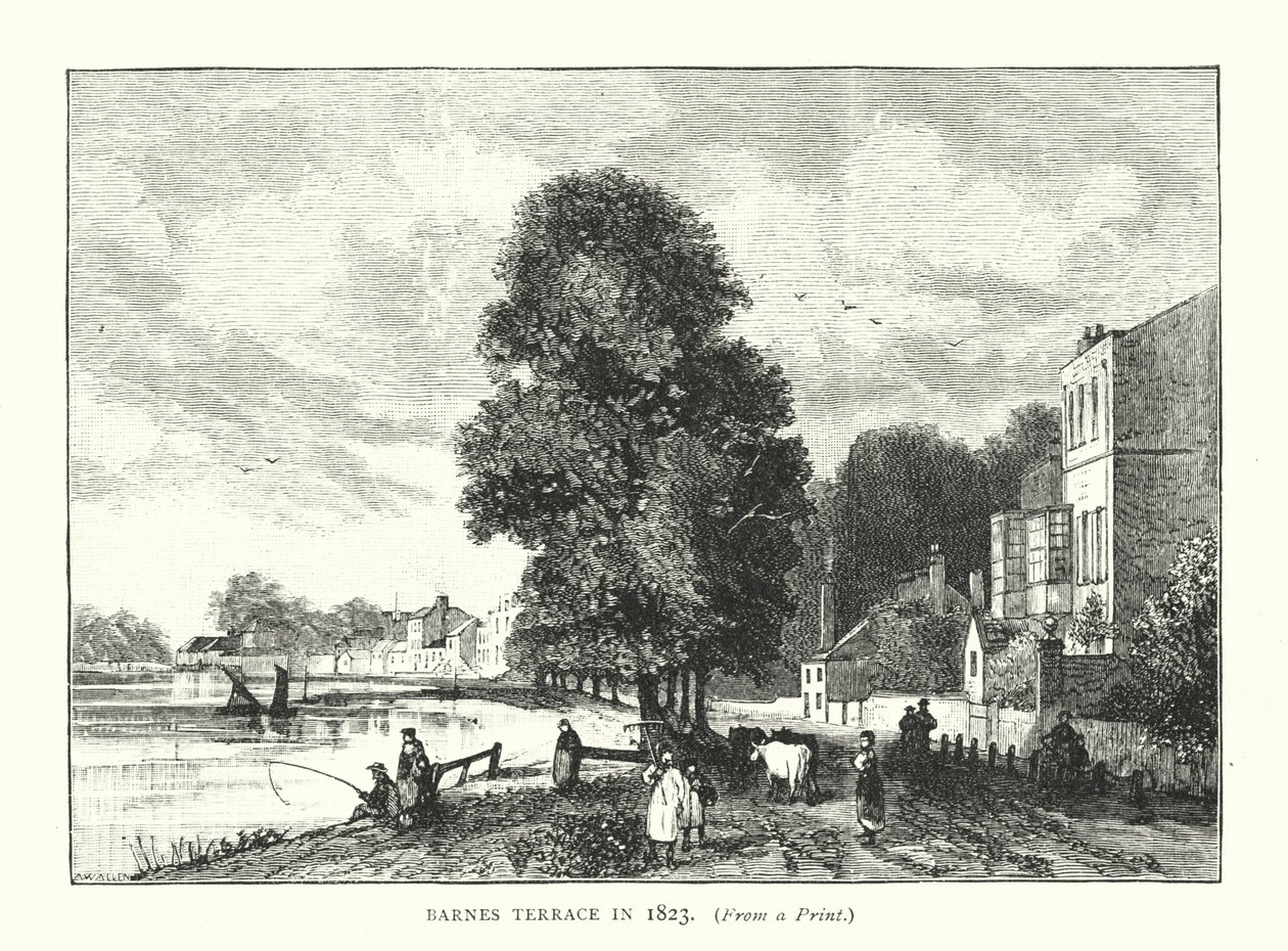 Barnes Terrace in 1823 by English School