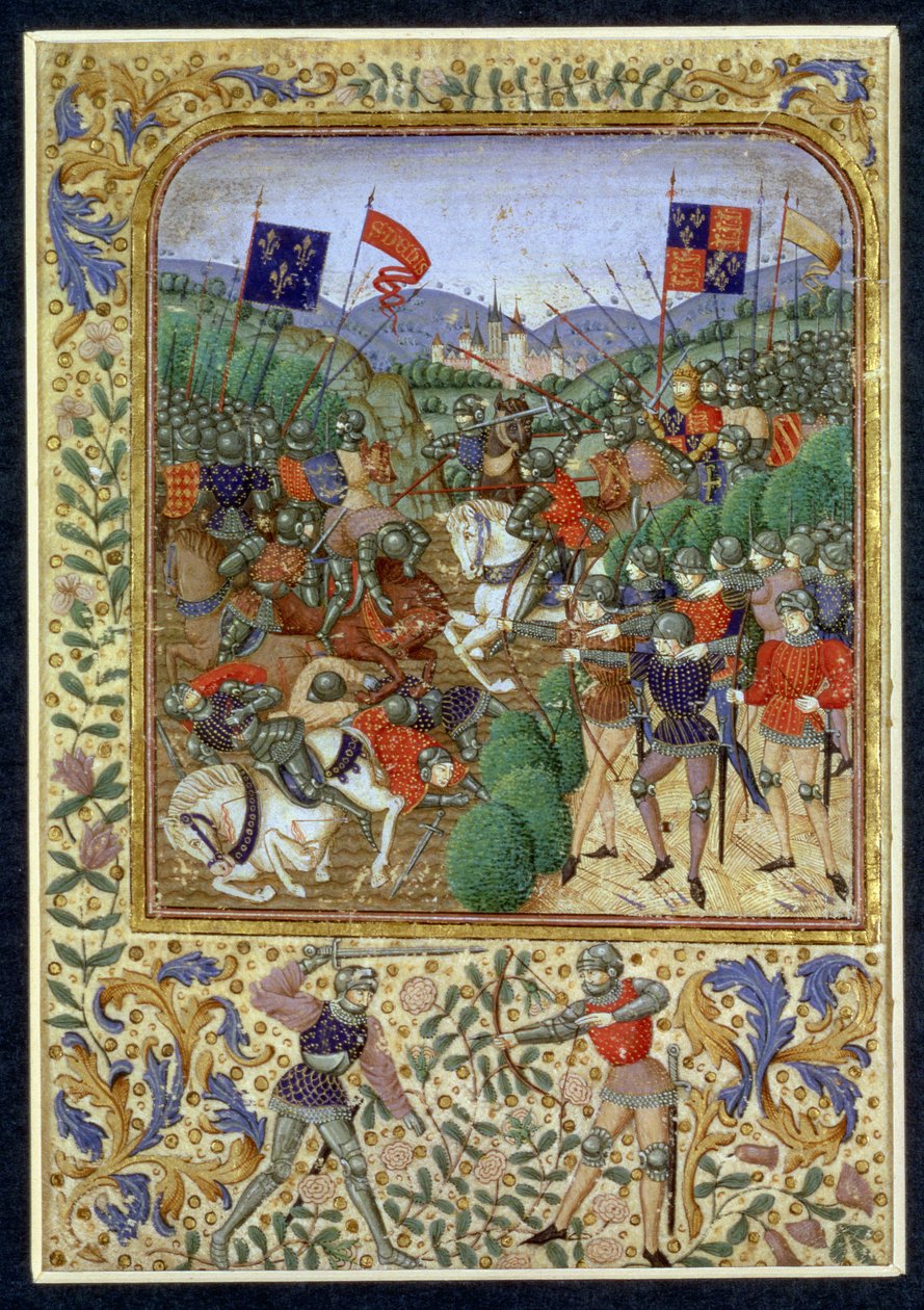 Battle of Agincourt, October 25th 1415 by English School
