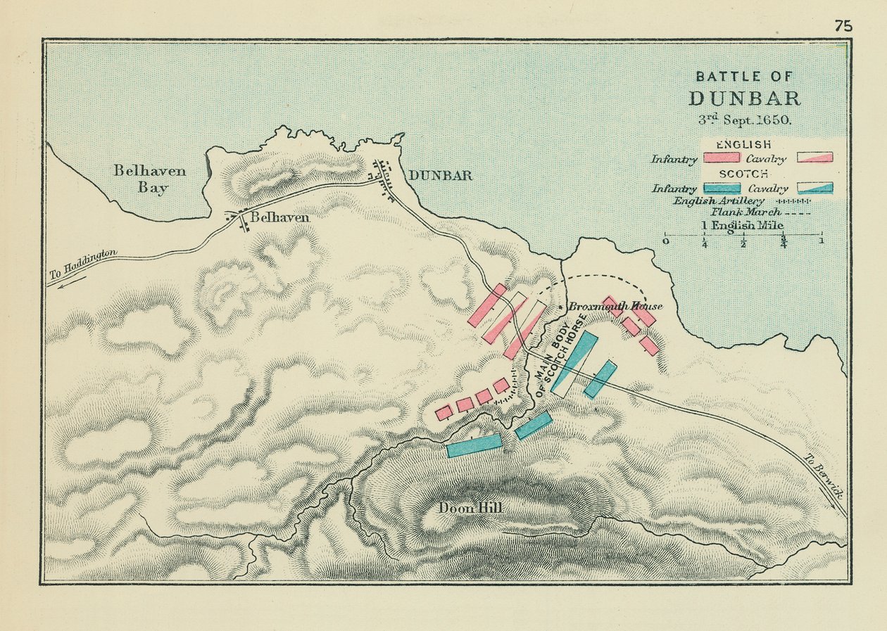 Battle of Dunbar by English School