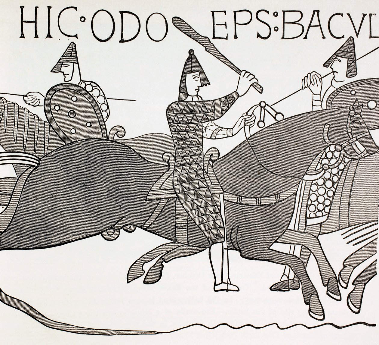 Bishop Eudes holding his Baton of Office at the Battle of Hastings by English School