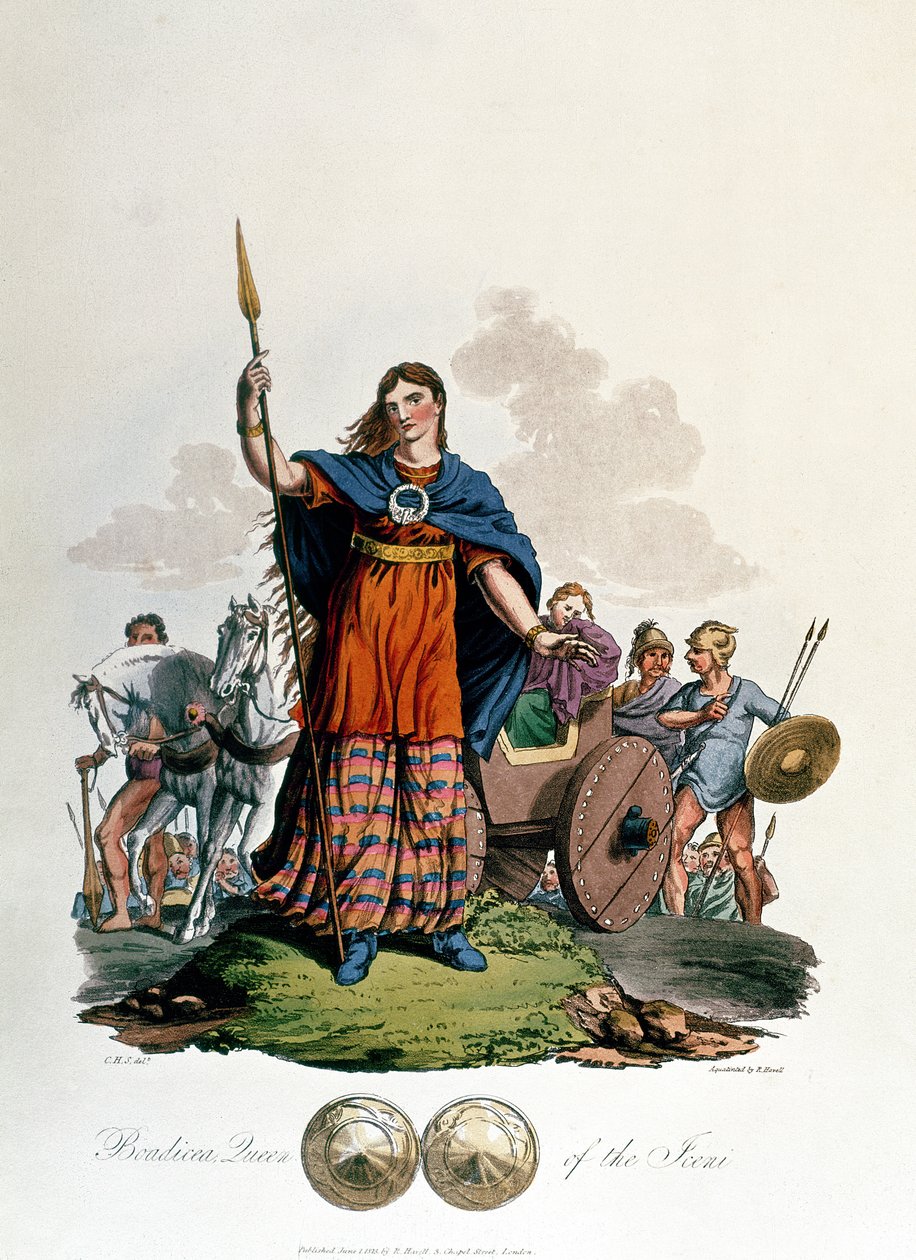 Boadicea, Queen of the Iceni, designed by C.H.S., engraved by Richard Havell the Elder, published 1815 by English School
