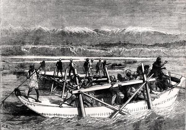 Bridging the Kabul River at Jellalabad by English School