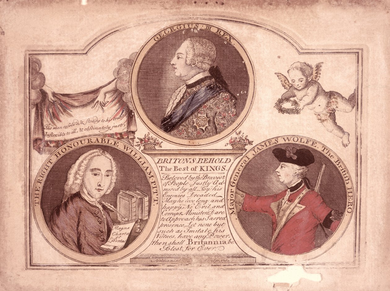 Britons behold the best of kings, 1762 by English School