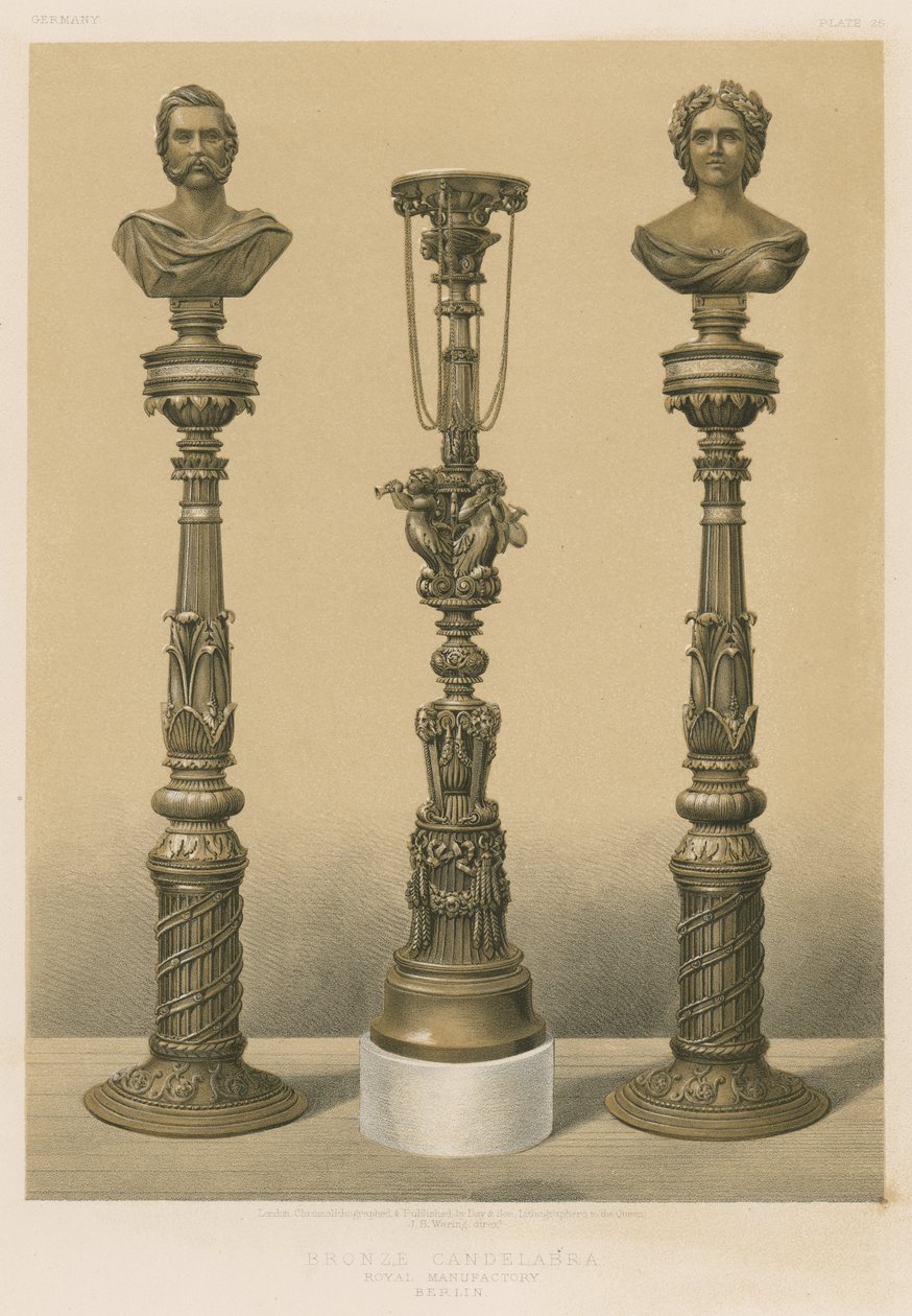 Bronze Candelabra, Royal Manufactory, Berlin by English School