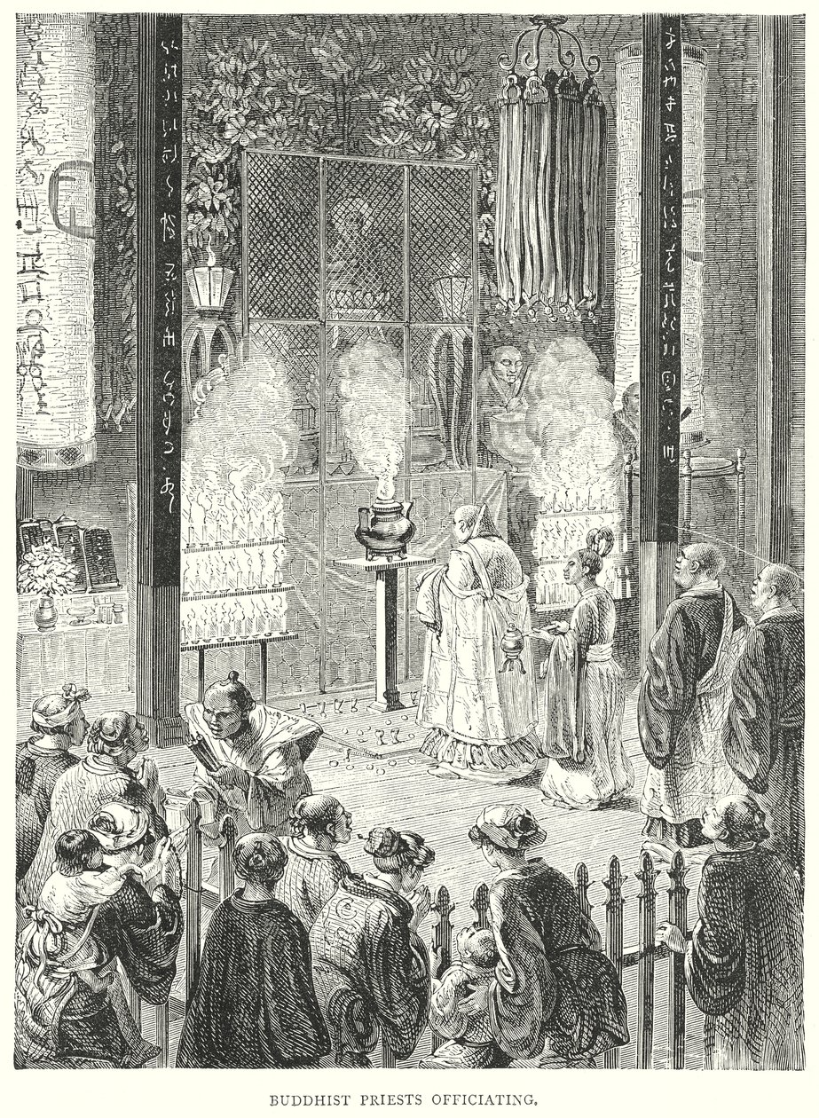 Buddhist Priests Officiating by English School