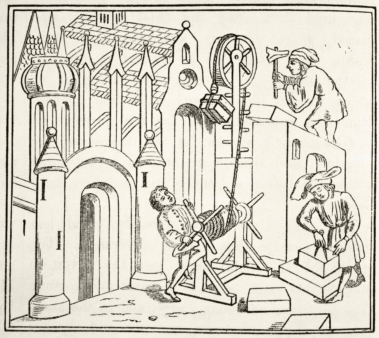 Builders at Work in the 15th Century, from 