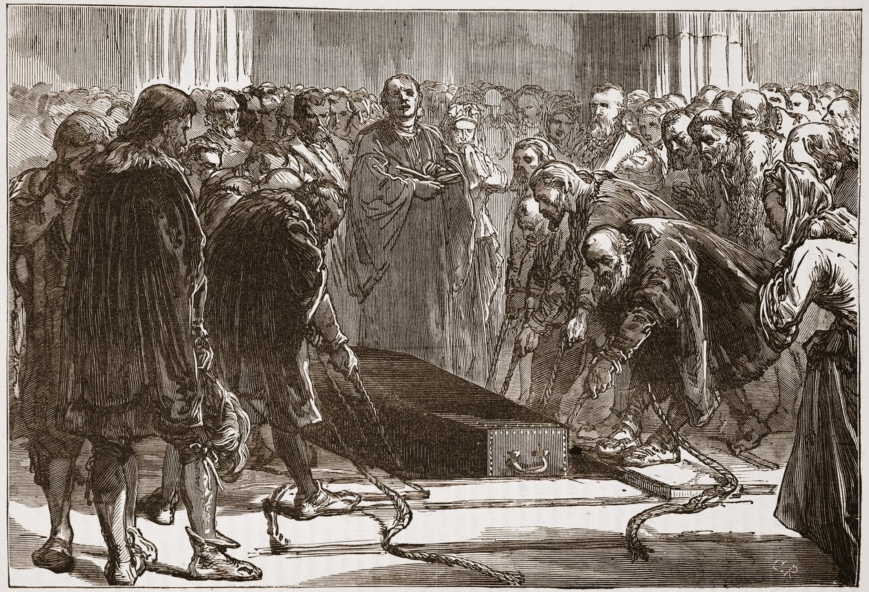 Burial of Luther in the Schloss-Kirk, Wittemberg by English School