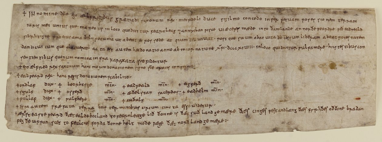 Charter of King Alfred by English School