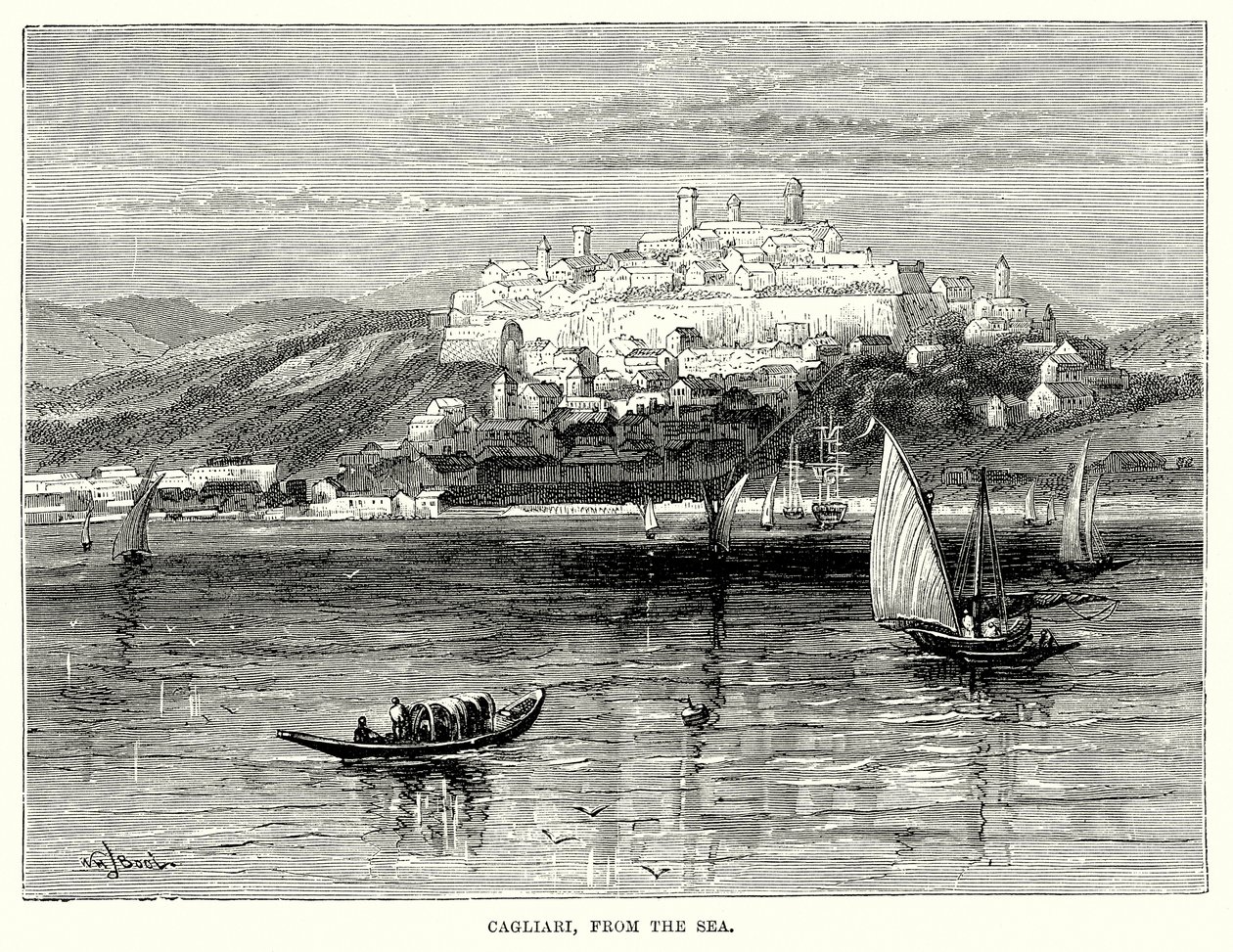 Cagliari, from the Sea by English School