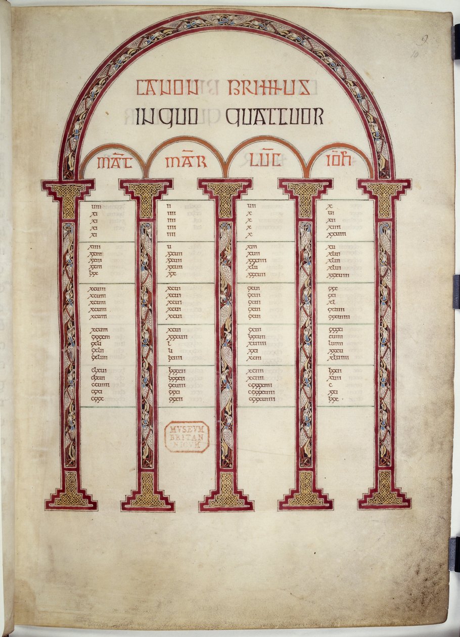 Canon Tables, illustration from the 