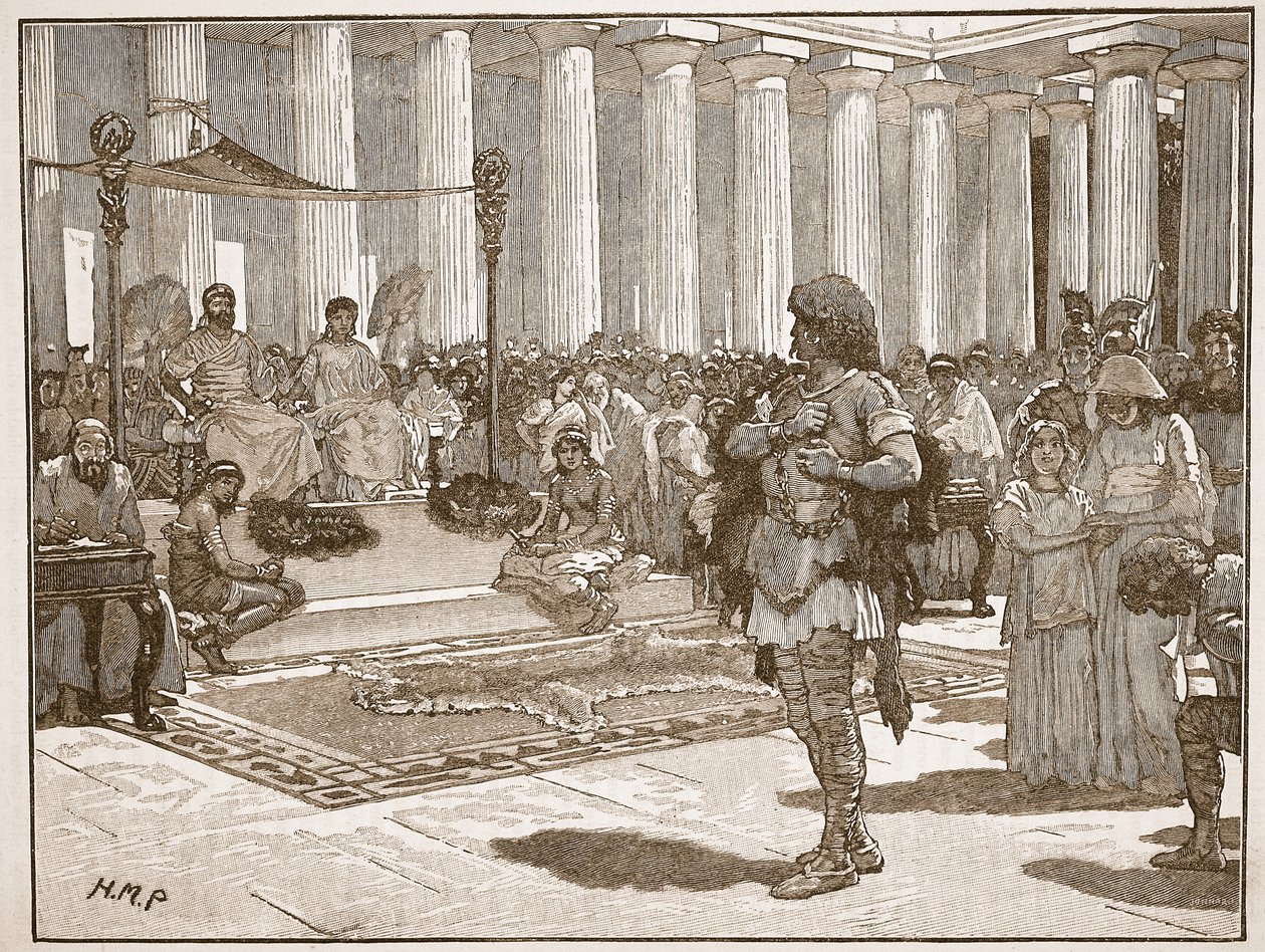 Caractacus before Claudius, illustration from Cassell