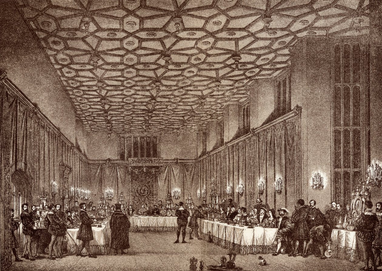 Cardinal Wolsey entertaining the French ambassadors in Hampton Court Palace, from 