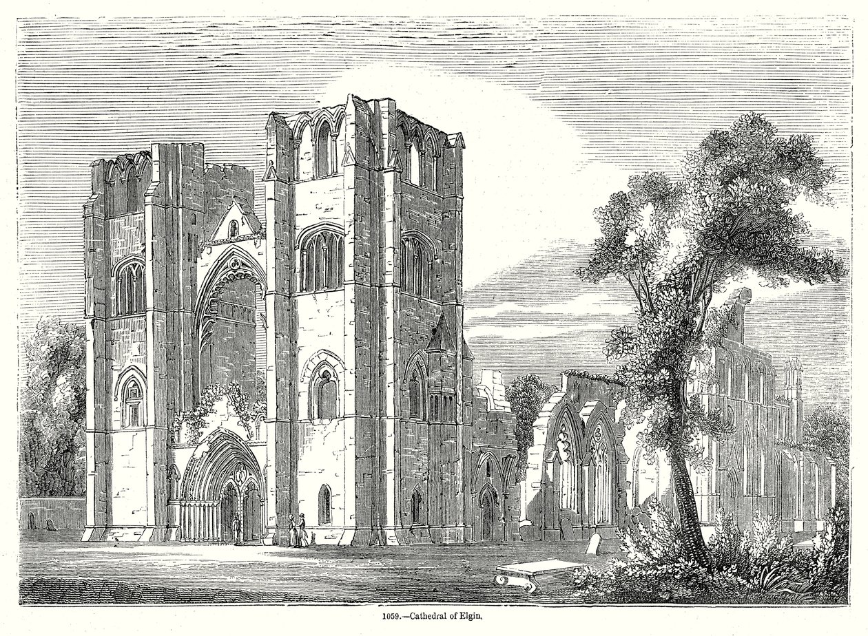 Cathedral of Elgin by English School