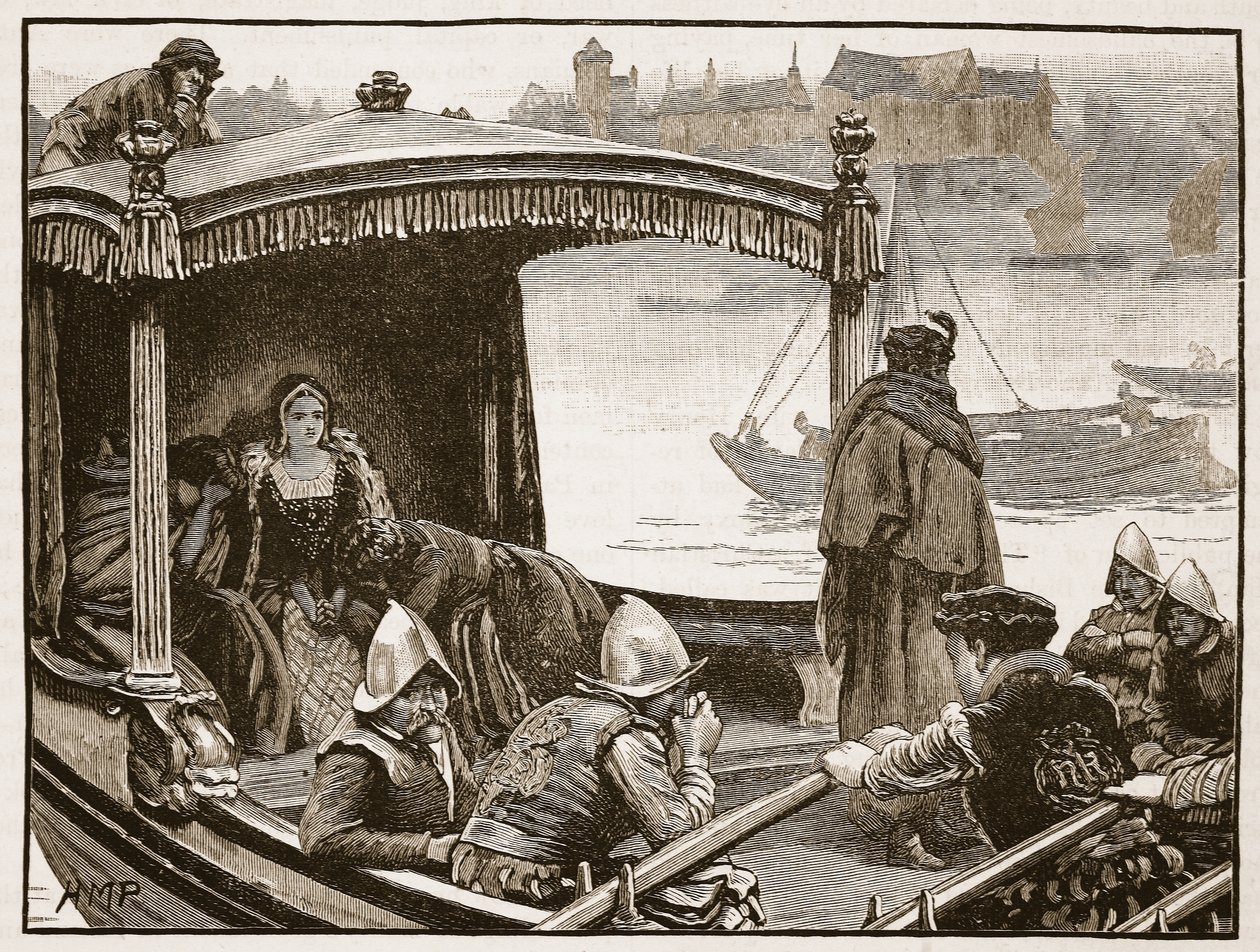 Catherine Howard Being Conveyed to the Tower, Illustration from Cassell