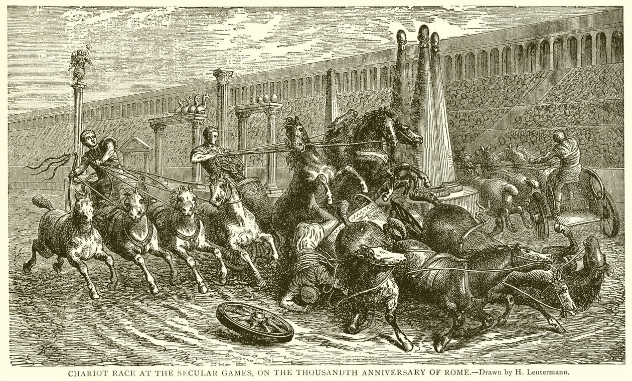 Chariot Race at the Secular Games, Thousandth Anniversary of Rome by English School