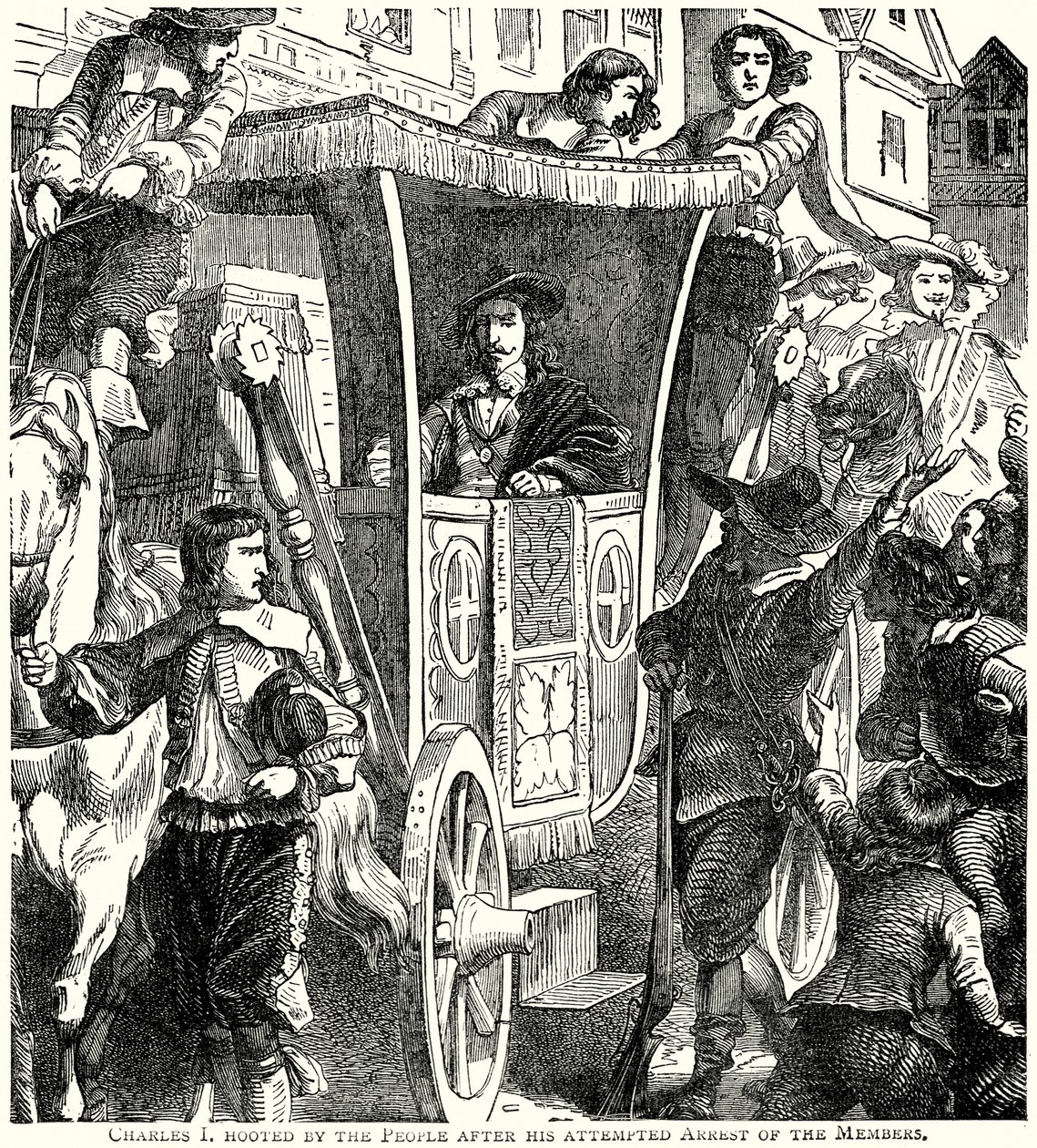 Charles I Hooted by the People after his Attempted Arrest of the Members by English School