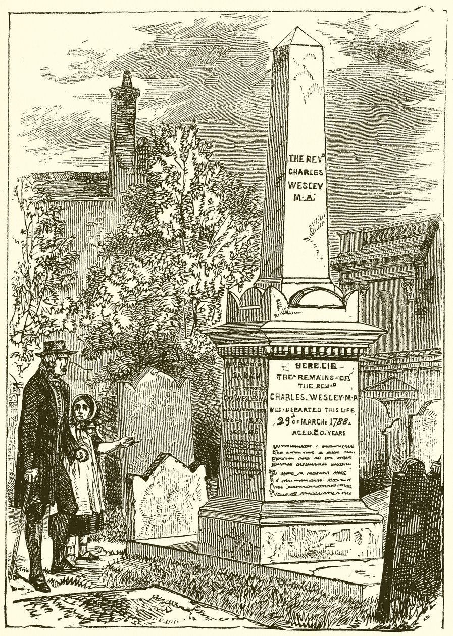 Charles Wesley, Tombstone by English School