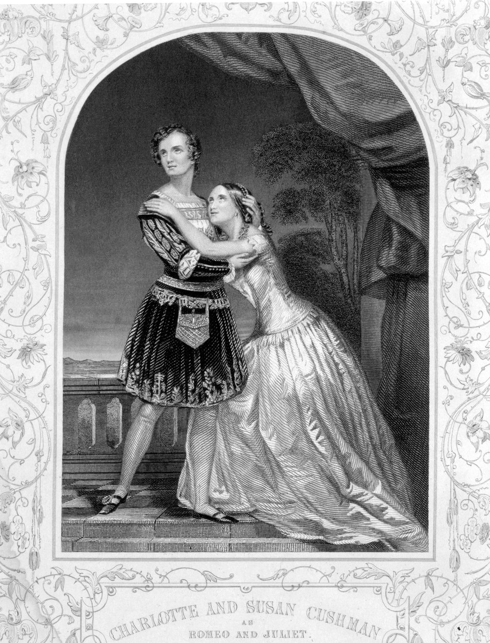 Charlotte and Susan Cushman as Romeo and Juliet, Act III Scene 5 by English School