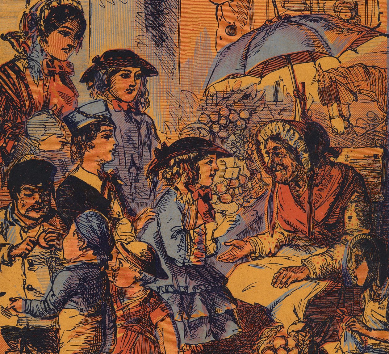 Child Giving Money to an Elderly Poor Woman by English School