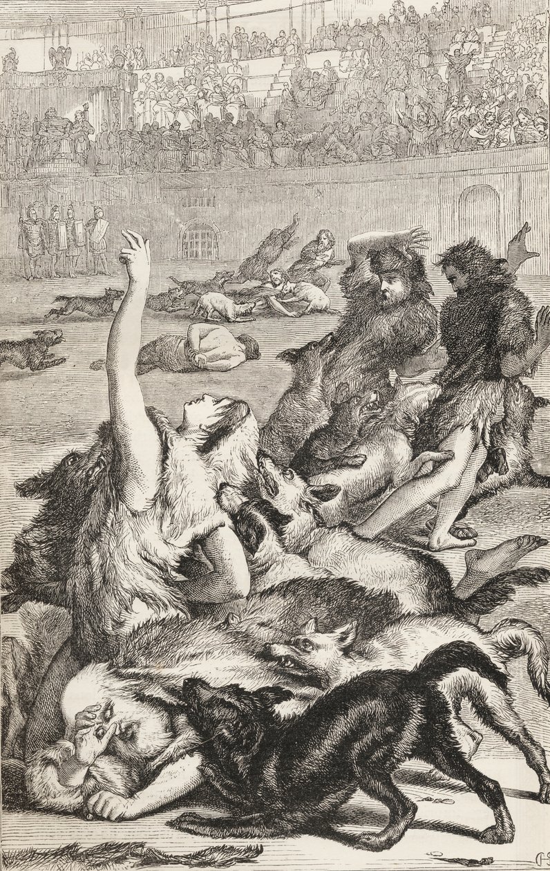 Christian Martyrs in the Roman Arena, c.1865 by English School