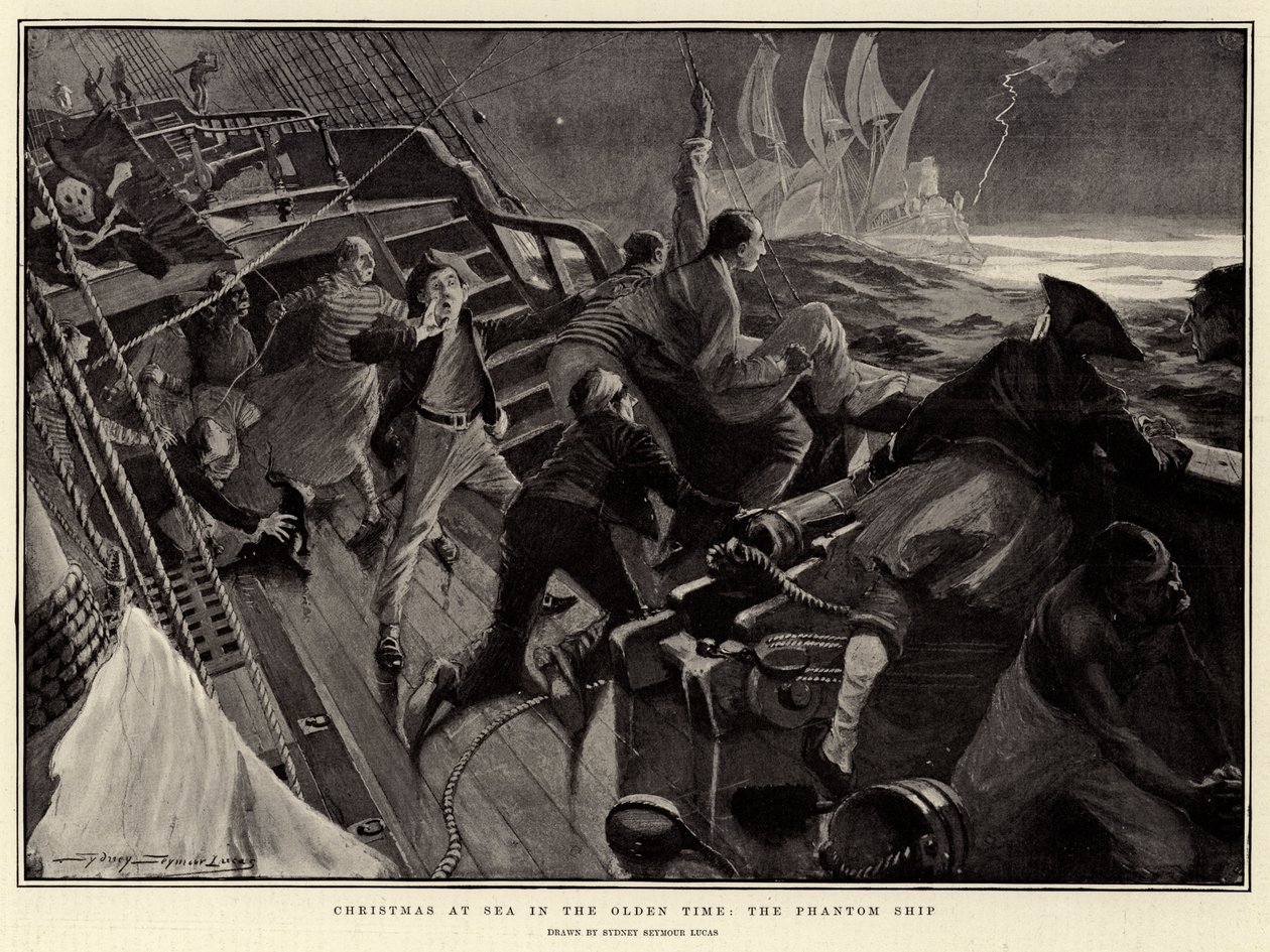 Christmas at Sea in the Olden Time, the Phantom Ship by English School