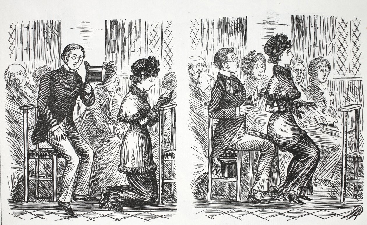 Church Manners, Illustration from Punch by English School