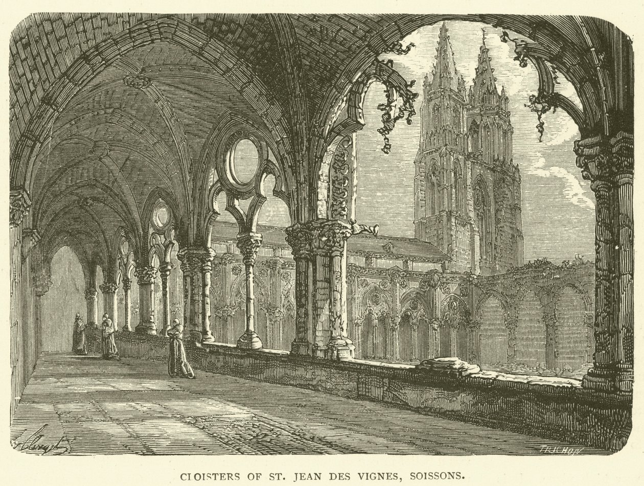 Cloisters of St Jean des Vignes, Soissons by English School