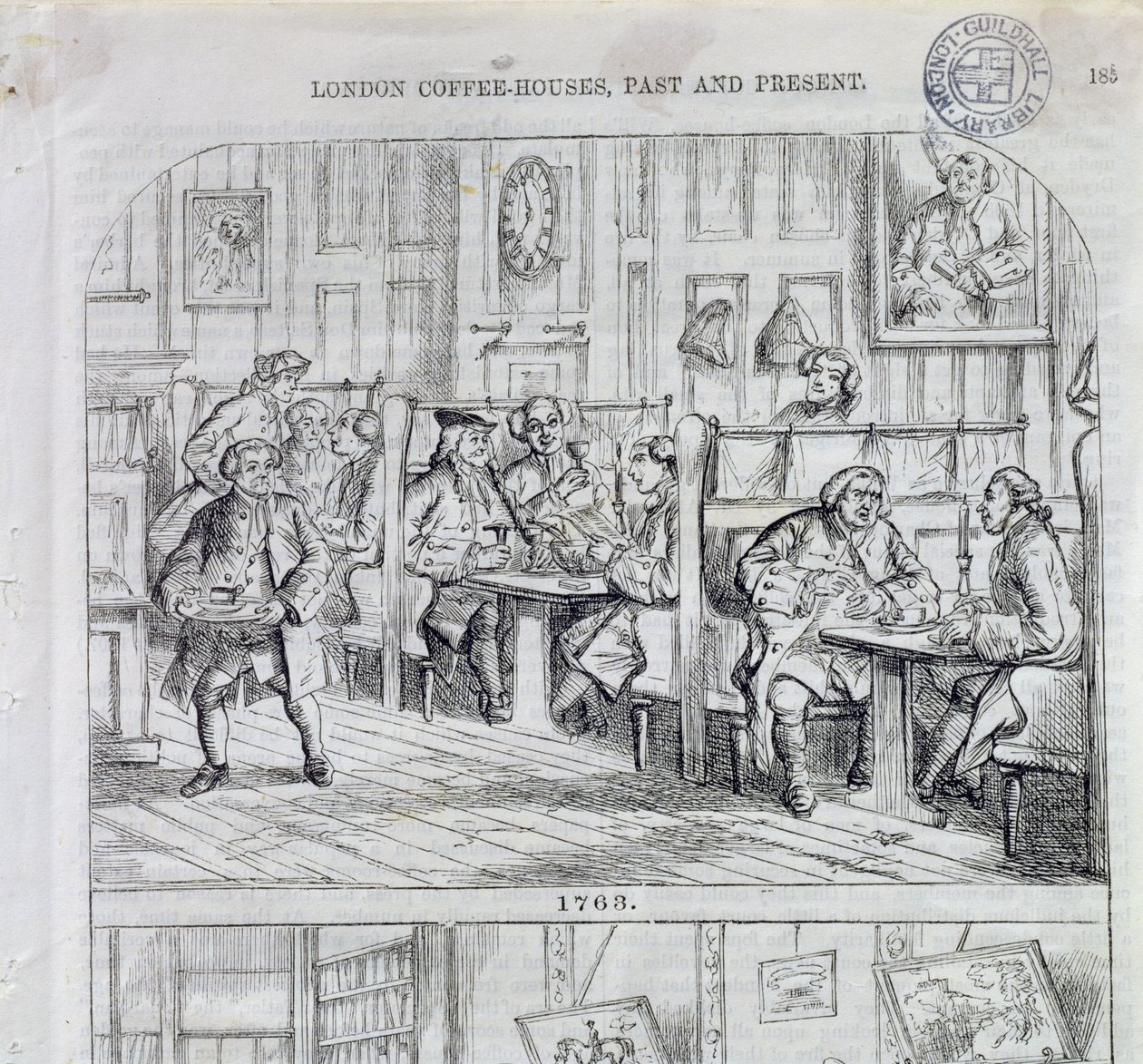 Coffee Room in 1763, from London Coffee-Houses Past and Present by English School