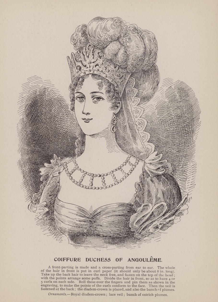 Hairstyle Duchess of Angouleme by English School