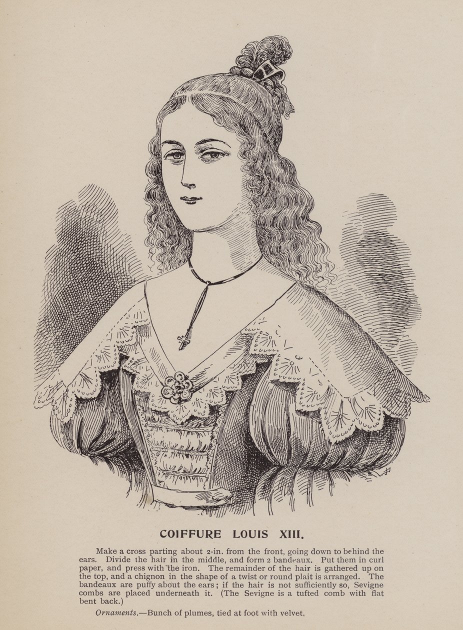 Louis XIII Hairstyle (engraving) by English School