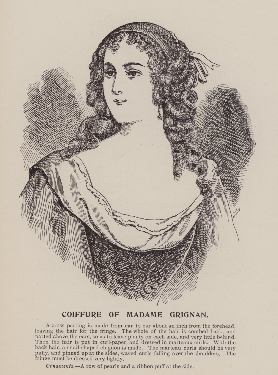 Hairstyle of Madame Grignan (engraving) by English School