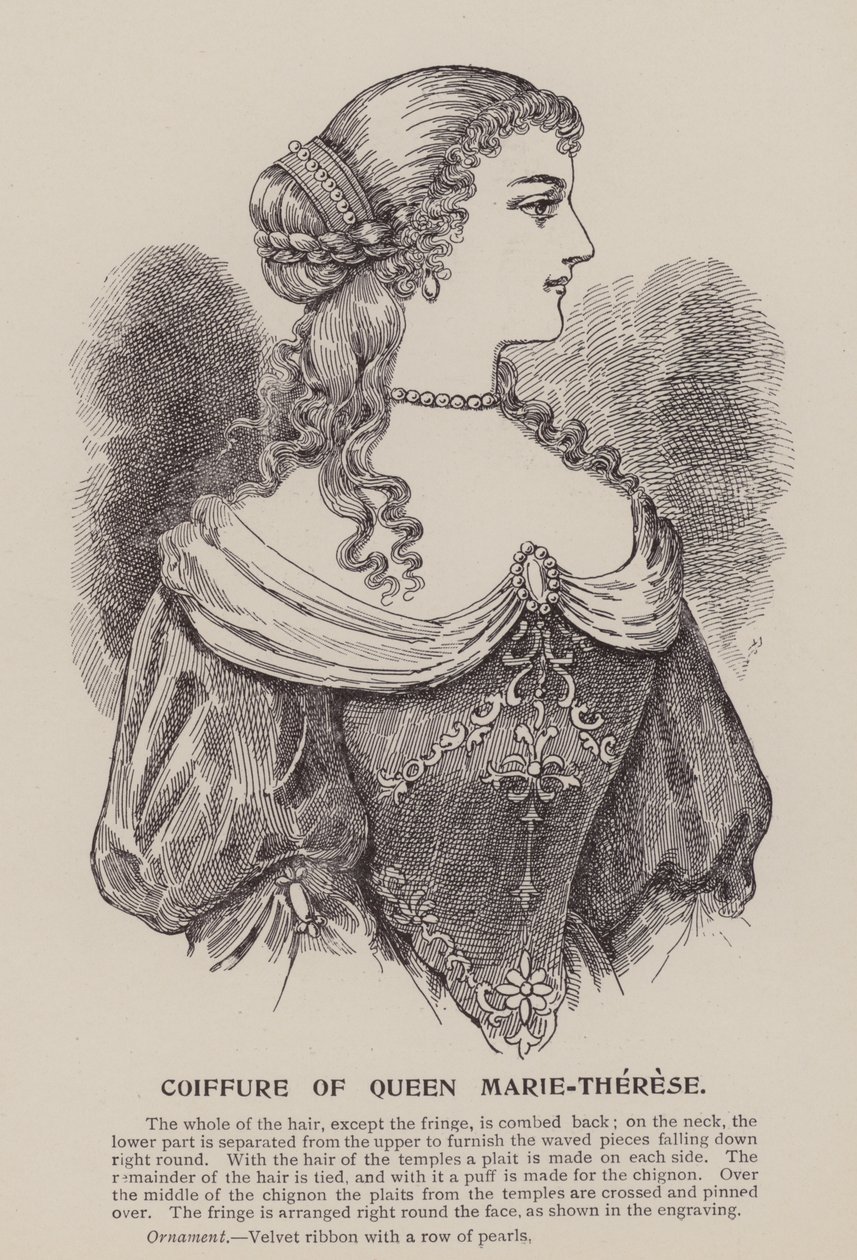 Coiffure of Queen Marie-Therese by English School