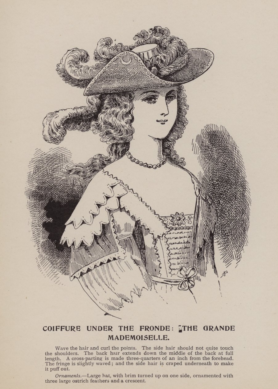 Hairstyle under the Fronde, the Grande Mademoiselle by English School