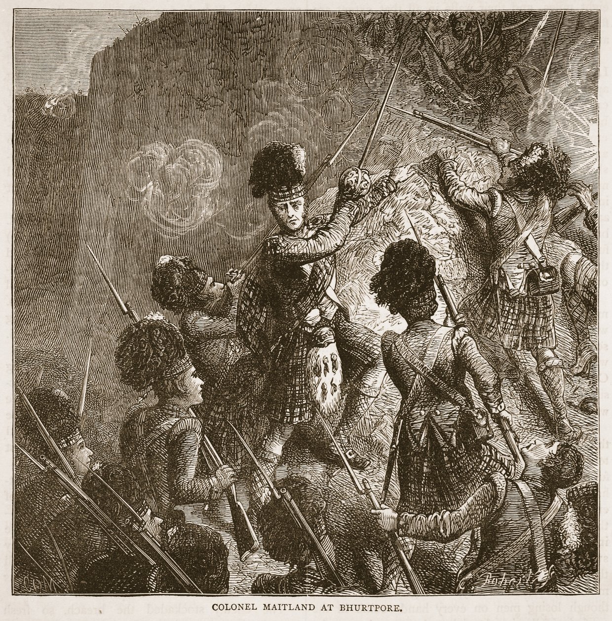 Colonel Maitland at Bhurtpore, Illustration from Cassell