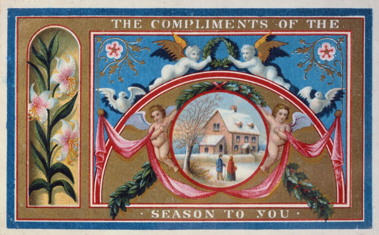"Compliments of the Season", Victorian Card by English School