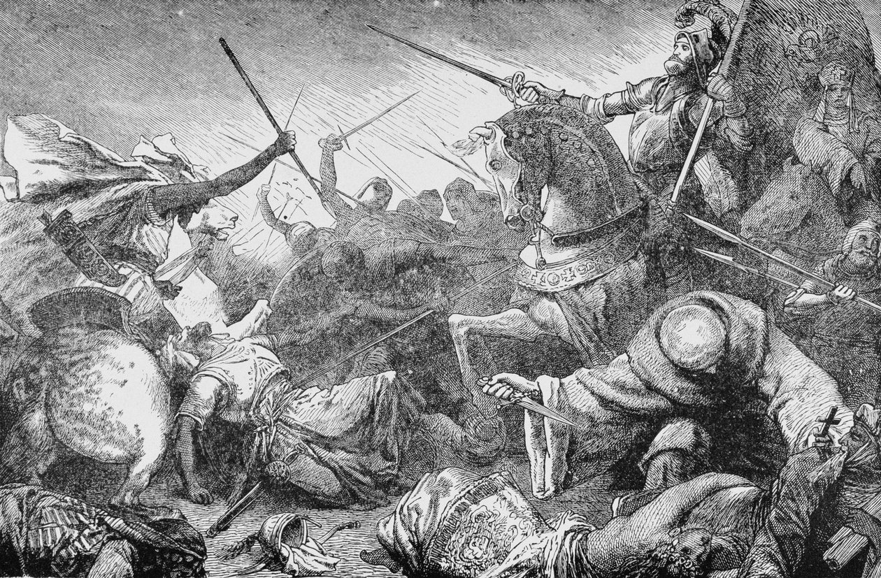 Conflict with the Saracens, from The History of France, by Emile de Bonnechose by English School