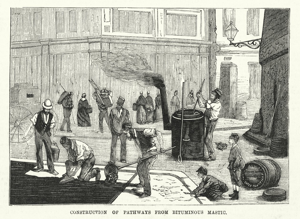 Construction of Pathways from Bituminous Mastic by English School