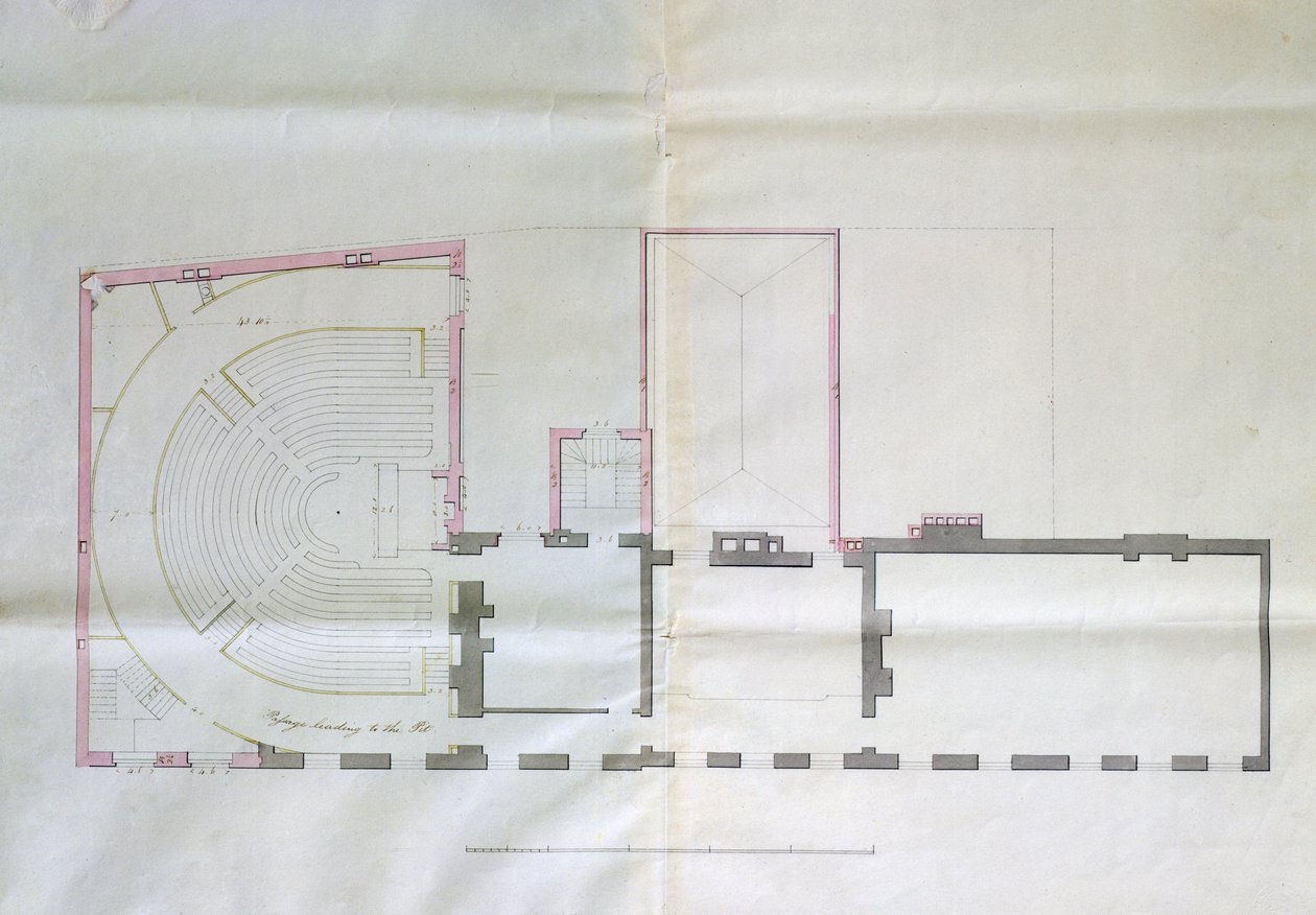 Contract Drawing for the First Floor of the Royal Institution, 1800 by English School
