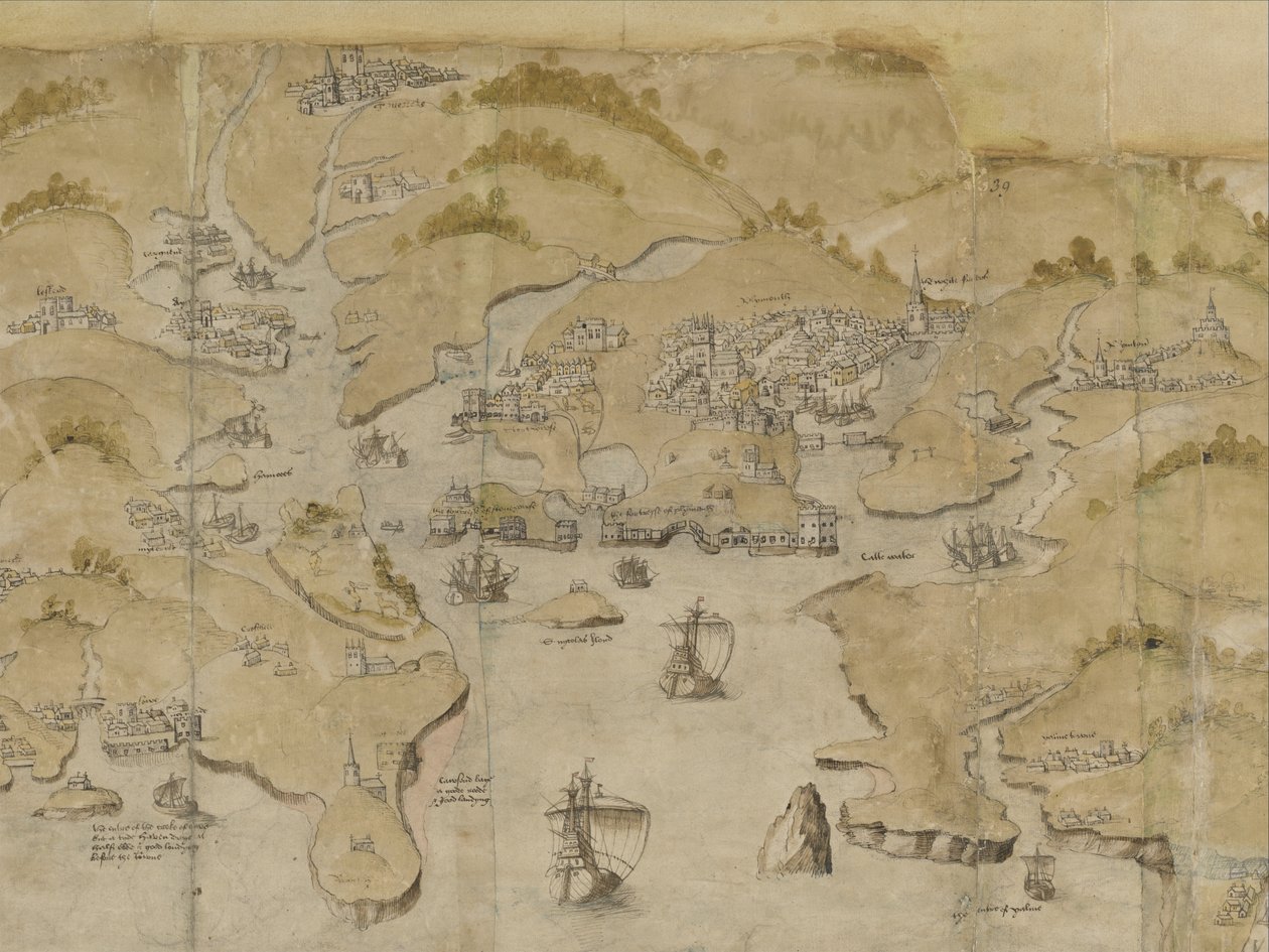 Map of the Coast Between Fowey and Salcombe, Including Plymouth. Part of a Panoramic Map of the Coast from Land