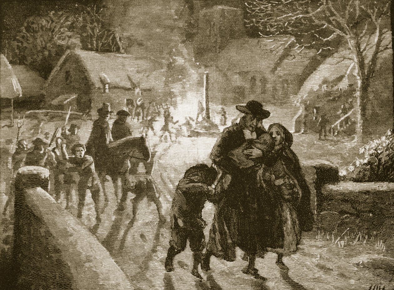 Covenanters evicting an Episcopalian clergyman, illustration from Cassell